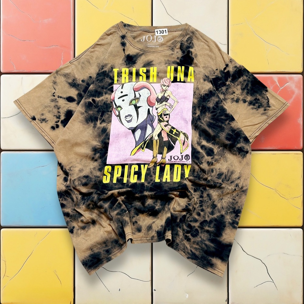 VTG JoJo's Bizarre Adventure Anime Tee Y2K Men L Tie Dye Trish Una Manga Japan‎